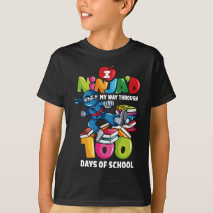 Camiseta 100 días de clases de maestros Ninja