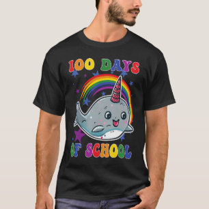 Camiseta 100 días de clases de Narwhal, Chicas de unicornio