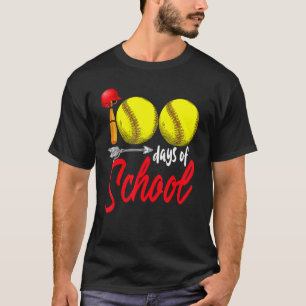 Camiseta 100 días de clases de profesores de softbol 100 dí