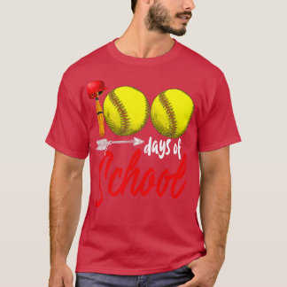 Camiseta 100 días de clases de profesores de softbol 100 dí