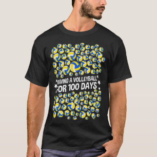 Camiseta 100 días de clases de voleibol, 100 días, bolas 
