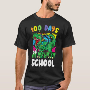 Camiseta 100 días de clases Dino niños felices 100 días Din