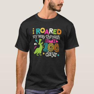 Camiseta 100 días de clases Dinosaur Dino Rawr Niños