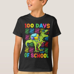 Camiseta 100 días de clases niños de dinosaurios