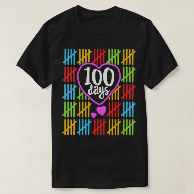 Camiseta 100 días de clases para las mujeres profesoras con (Diseño del anverso)