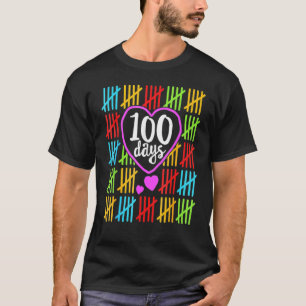 Camiseta 100 días de clases para las mujeres profesoras con