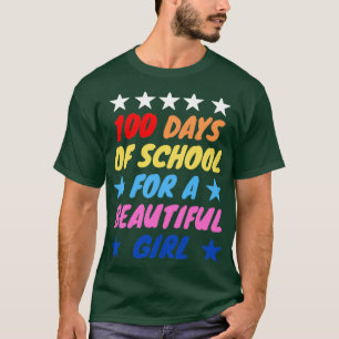 Camiseta 100 días de clases para un hermoso chica