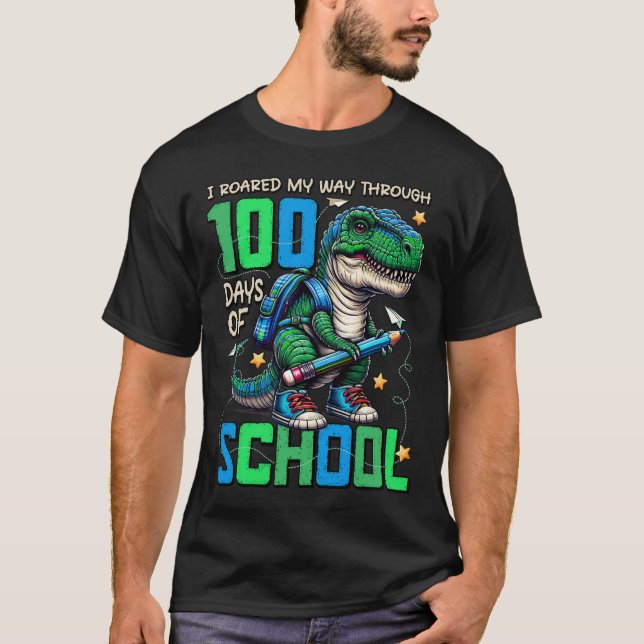 Camiseta 100 días de clases Trex 100 días más inteligentes  (Anverso)