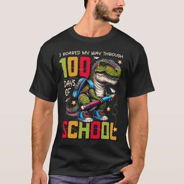 Camiseta 100 días de clases Trex 100 días más inteligentes  (Anverso)