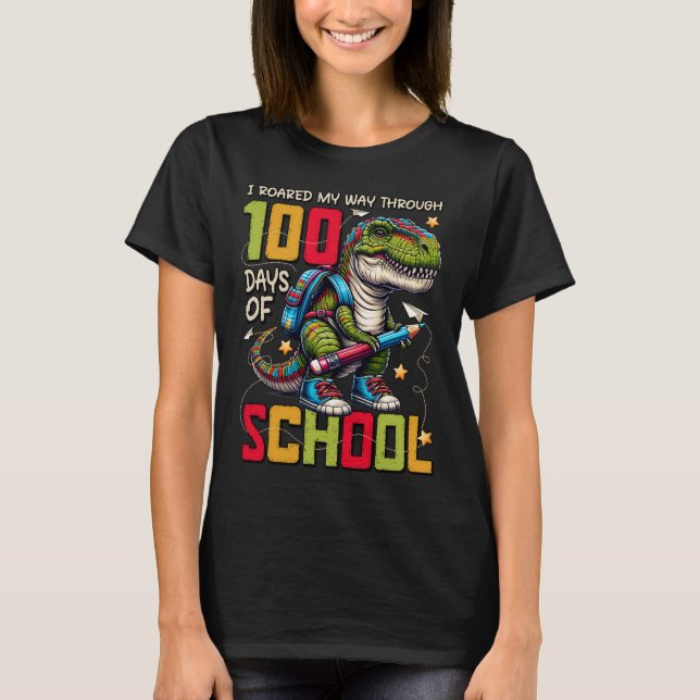 Camiseta 100 días de clases Trex 100 días más inteligentes  (Anverso)