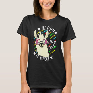 Camiseta 100 Días De Colegio Alpaca Llama Divertida 100º Dí