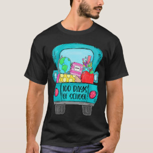 Camiseta 100 Días De Colegio Camión Lápiz Apple Teacher Stu