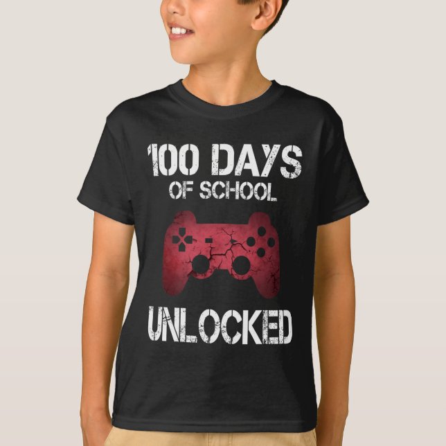 Camiseta 100 Días De Colegio Chicas De Niños Jugadores Sin  (Anverso)