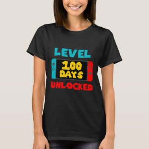 Camiseta 100 días de colegio desbloqueados videojugador de 