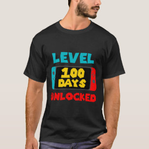 Camiseta 100 días de colegio desbloqueados videojugador de 