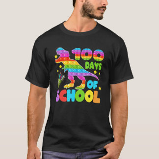 Camiseta 100 Días De Colegio Dinosaurio Pop it Profesor Niñ