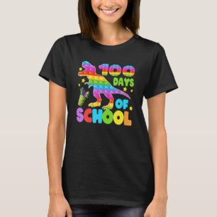 Camiseta 100 Días De Colegio Dinosaurio Pop it Profesor Niñ