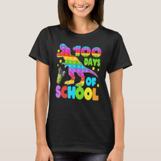 Camiseta 100 Días De Colegio Dinosaurio Pop it Profesor Niñ