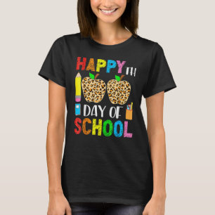 Camiseta 100 Días De Colegio Estampado De Leopardo Profesor