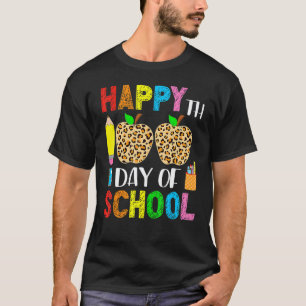 Camiseta 100 Días De Colegio Estampado De Leopardo Profesor