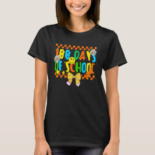 Camiseta 100 Días de Colegio Lápiz Coqueta Lazo Groovy Niño