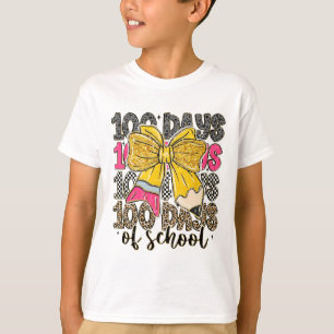 Camiseta 100 Días De Colegio Lazo Coquette Lápiz Cuadro Pro