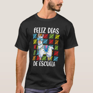 Camiseta 100 Días De Colegio Llama Feliz 100 Días De Colegi