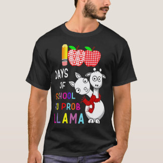 Camiseta 100 Días de Colegio Llama Maestra divertida Sin pr