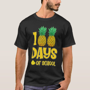 Camiseta 100 Días De Colegio Piña Estudiante Niños Profesor