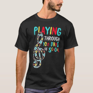 Camiseta 100 Días De Colegio Profesor De Música Genial Alum