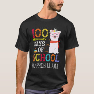 Camiseta 100 Días De Colegio Sin Prob llama   Llama Profeso