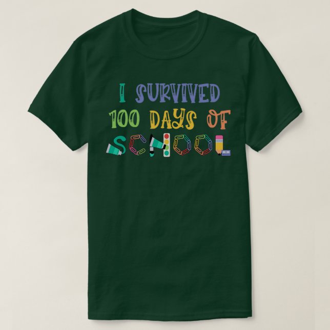 Camiseta 100 días de colegio sobreviví a 100 días de colegi (Diseño del anverso)