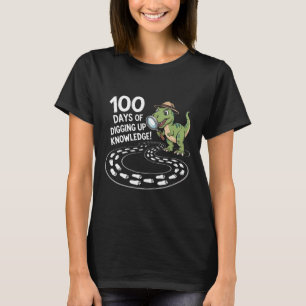 Camiseta 100 Días de Colegio T-Rex de Dibujos Animados Dive