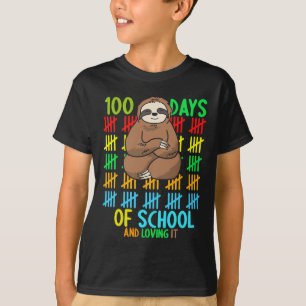 Camiseta 100 días de colegio y amándolo - niños perezosos e