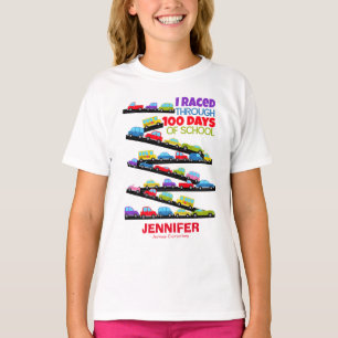 Camiseta 100 días de colegios cutan cómicos autos