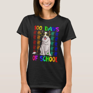 Camiseta 100 Días De Collie Dog De Frontera Escolar Con Vid