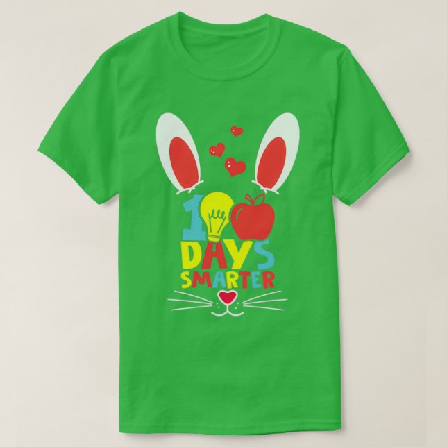 Camiseta 100 Días De Conejo Escolar 100 Días Más Inteligent (Diseño del anverso)