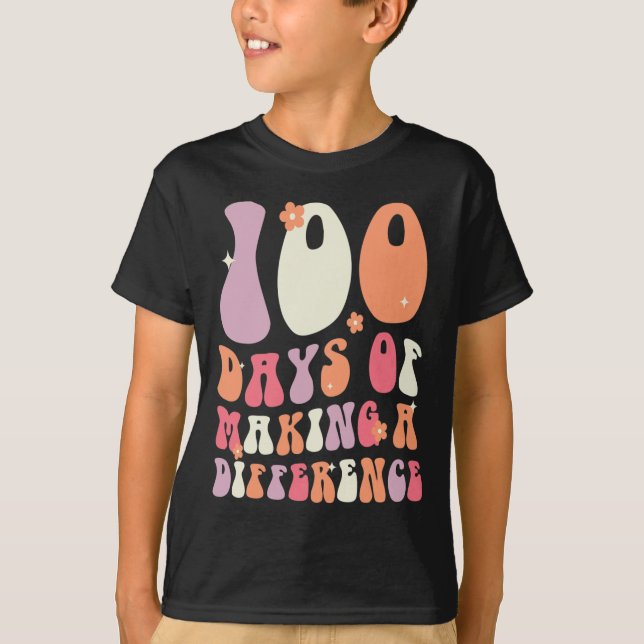 Camiseta 100 días de diferencia 100 días de colegio (Anverso)
