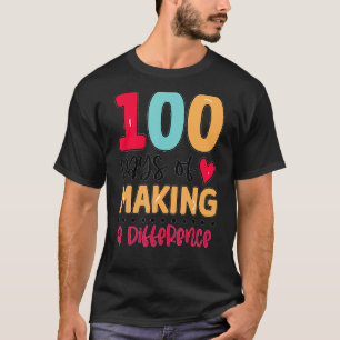 Camiseta 100 días de diferencia en el centésimo día de clas