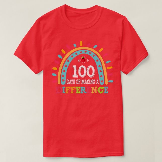 Camiseta 100 días de diferencia en el centésimo día de clas (Diseño del anverso)