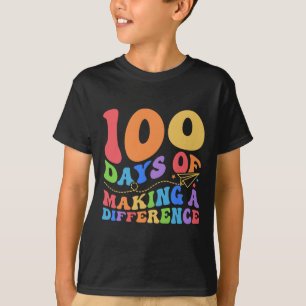 Camiseta 100 días de diferencia en el té escolar de 100 día