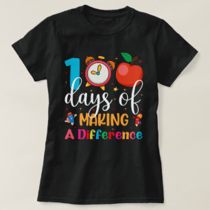 Camiseta 100 días de diferencia en la escuela