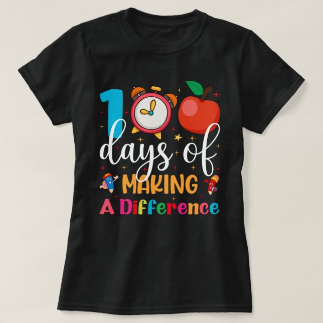 Camiseta 100 días de diferencia en la escuela (Diseño del anverso)