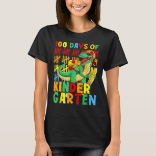 Camiseta 100 Días De Dinosaurio De Jardín Infantil 100 Días