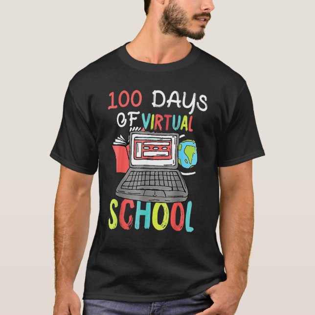 Camiseta 100 Días De Distancia Virtual De Aprendizaje Escol (Anverso)