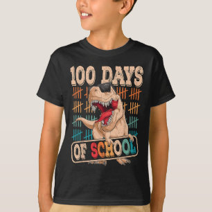 Camiseta 100 días de diversión de dinosaurio escolar 100 dí