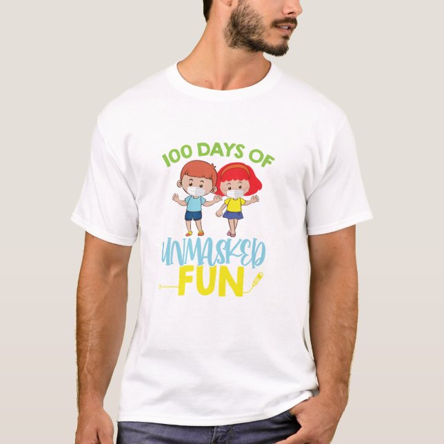 Camiseta 100 Días De Diversión Desenmascarada 100 Días De E (Anverso)