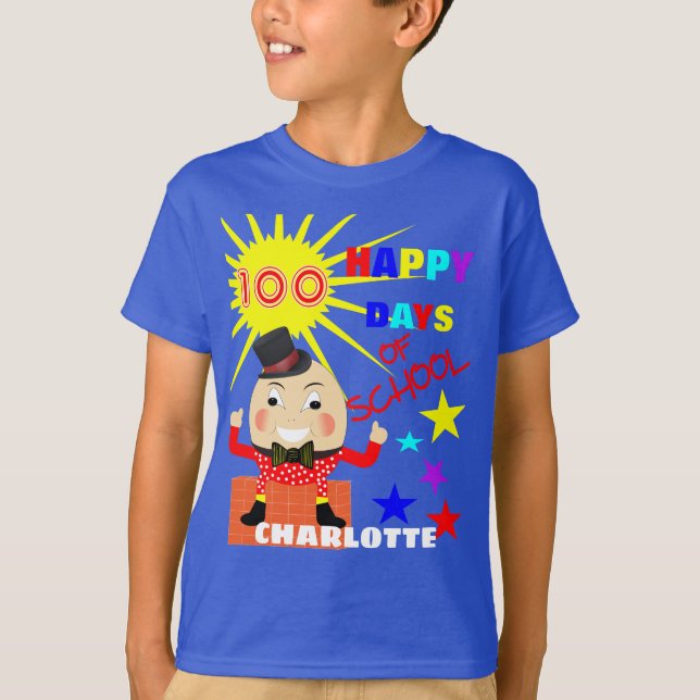 Camiseta 100 Días De Diversión Escolar Humpty Dumpty Person (Anverso)