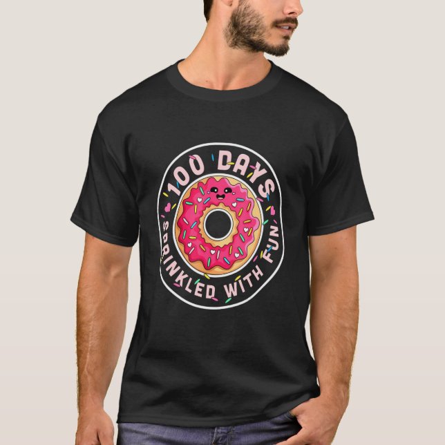 Camiseta 100 días de diversión salpicados con donut 100 día (Anverso)