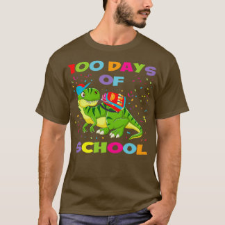 Camiseta 100 días de divertidos dinosaurios escolares